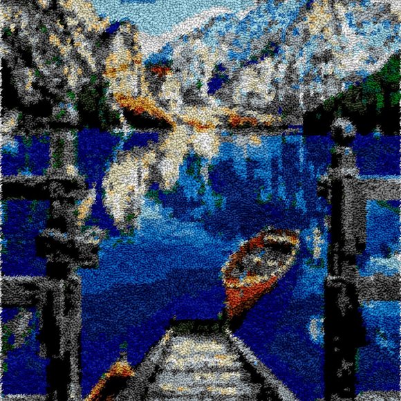 Dock | Rug Making Latch Hooking Kit (52x38cm print canvas) - Picture 1 of 8